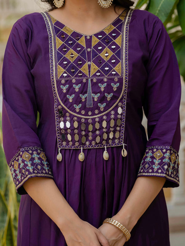 Anarkali Kurti Pant Dupatta Set