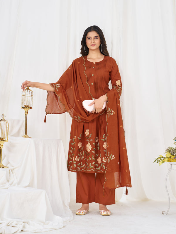 Anarkali Kurti Pant Dupatta Set