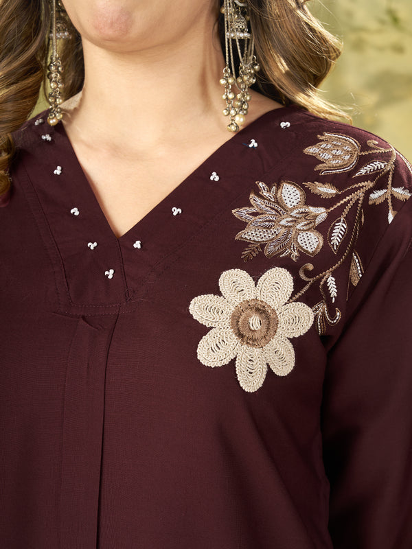 Embroidered Rayon Co-ord Set