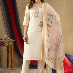 Elegant Straight Kurti Pant Dupatta Set
