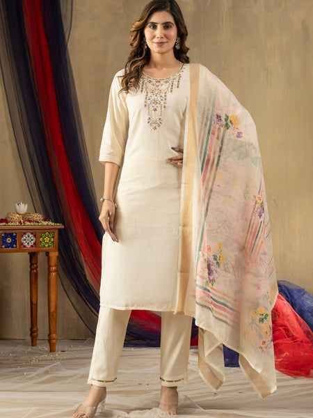 Elegant Straight Kurti Pant Dupatta Set