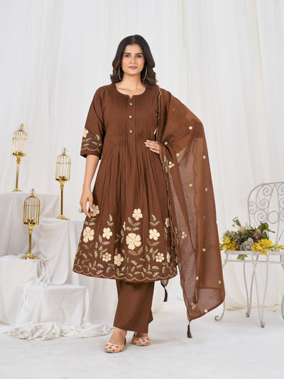 Anarkali Kurti Pant Dupatta Set