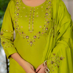 Elegant Straight Kurti Pant Dupatta Set