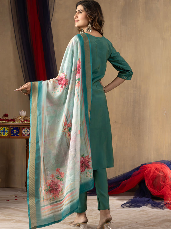 Elegant Straight Kurti Pant Dupatta Set