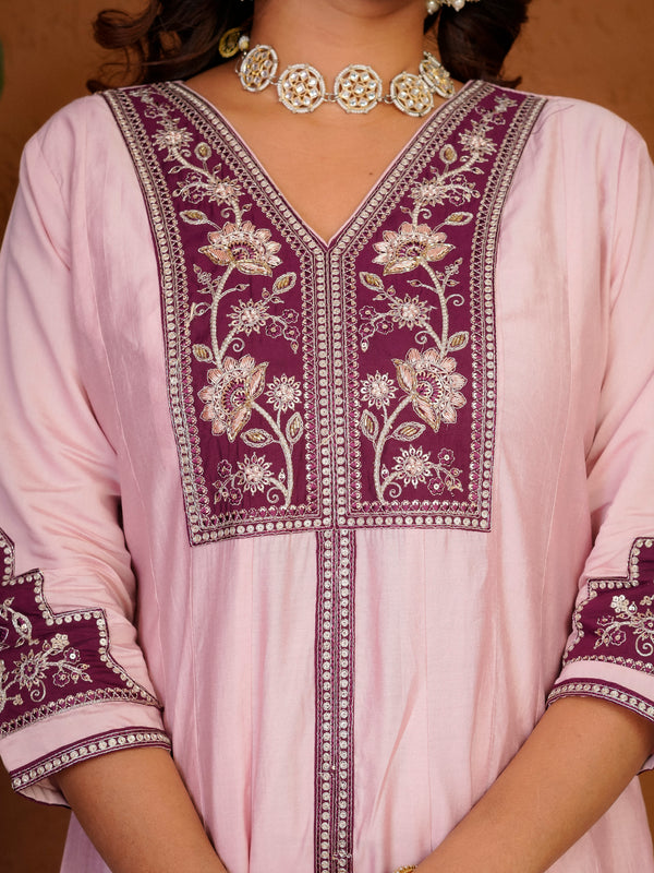 Anarkali Kurti Palazzo Dupatta Set