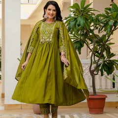 Anarkali Kurti Pant Dupatta Set