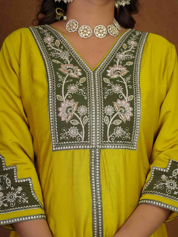 Anarkali Kurti Palazzo Dupatta Set