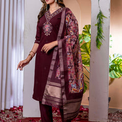 Elegant Straight Kurti Pant Dupatta Set