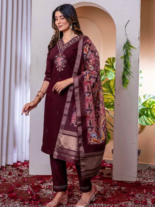 Elegant Straight Kurti Pant Dupatta Set