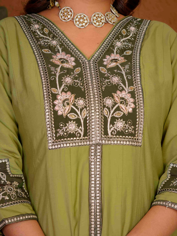 Anarkali Kurti Palazzo Dupatta Set