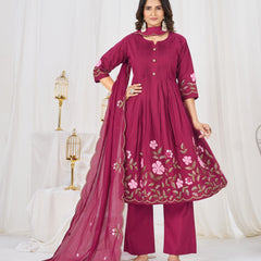 Anarkali Kurti Pant Dupatta Set