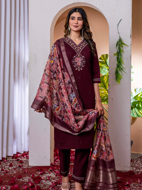 Elegant Straight Kurti Pant Dupatta Set