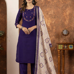 Elegant Straight Kurti Pant Dupatta Set