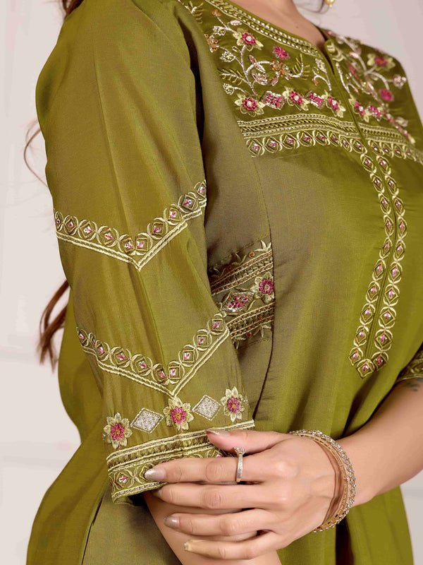 Anarkali Kurti Palazzo Dupatta Set