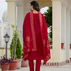 Elegant Straight Kurti Pant Dupatta Set