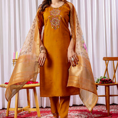 Elegant Straight Kurti Pant Dupatta Set