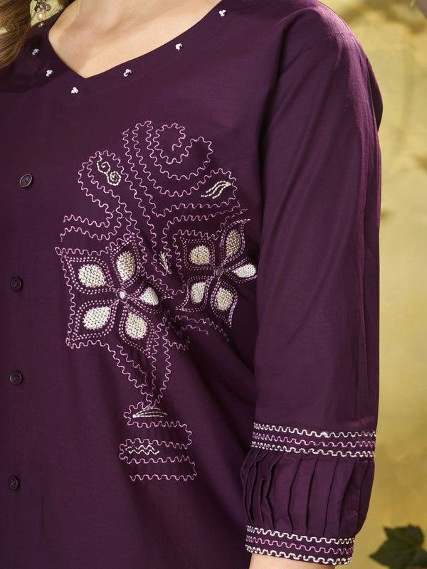 Embroidered Cotton Co-ord Set