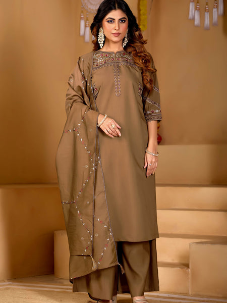 Anarkali Kurti Palazzo Dupatta Set