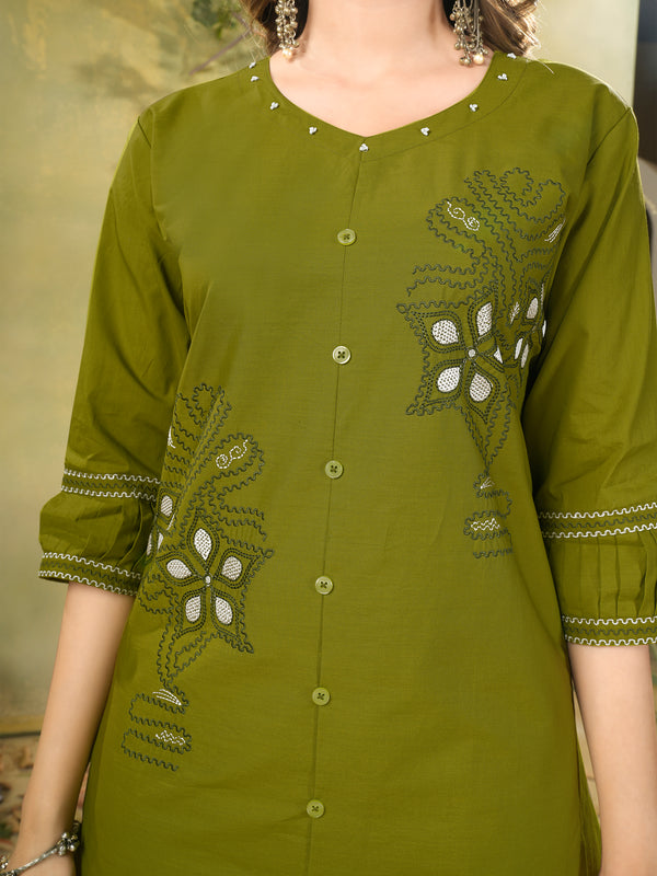 Embroidered Cotton Co-ord Set