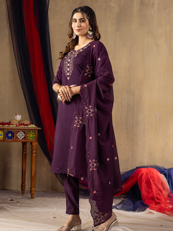 Elegant Straight Kurti Pant Dupatta Set