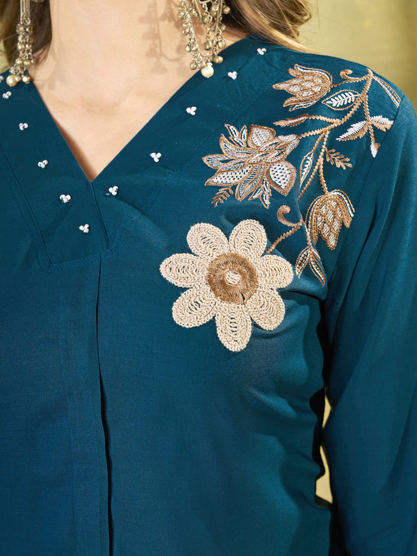 Embroidered Rayon Co-ord Set