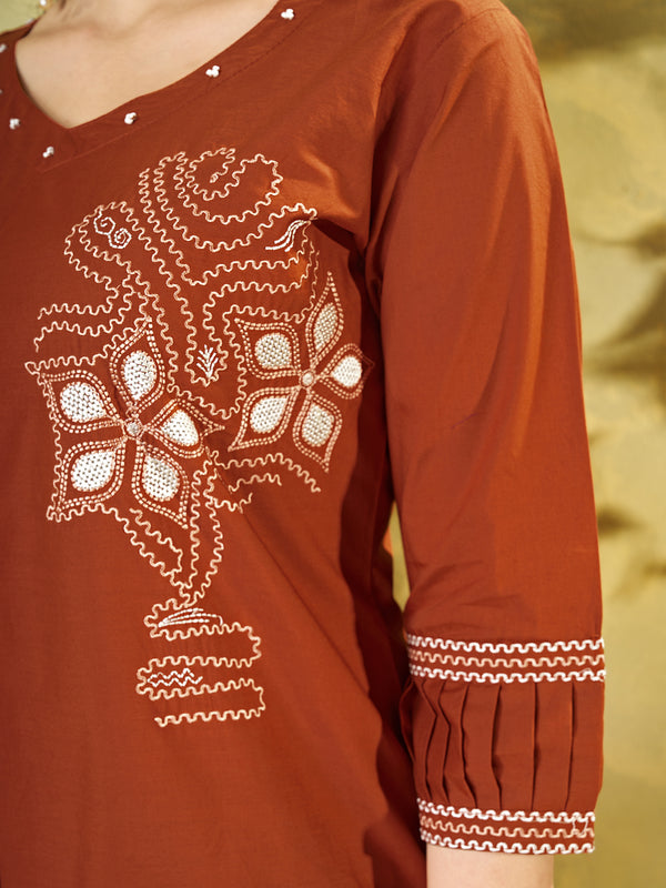 Embroidered Cotton Co-ord Set