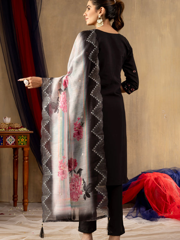 Elegant Straight Kurti Pant Dupatta Set