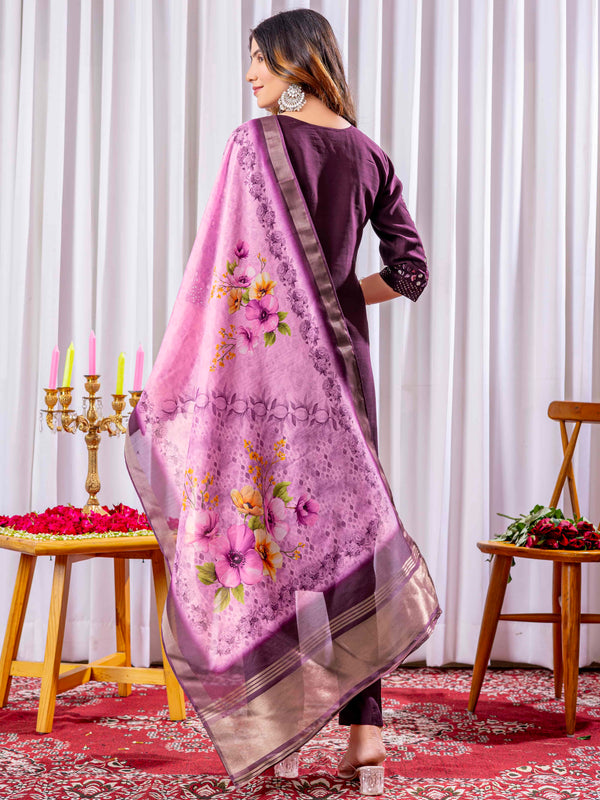 Elegant Straight Kurti Pant Dupatta Set