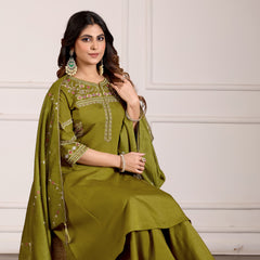 Anarkali Kurti Palazzo Dupatta Set