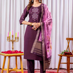 Elegant Straight Kurti Pant Dupatta Set