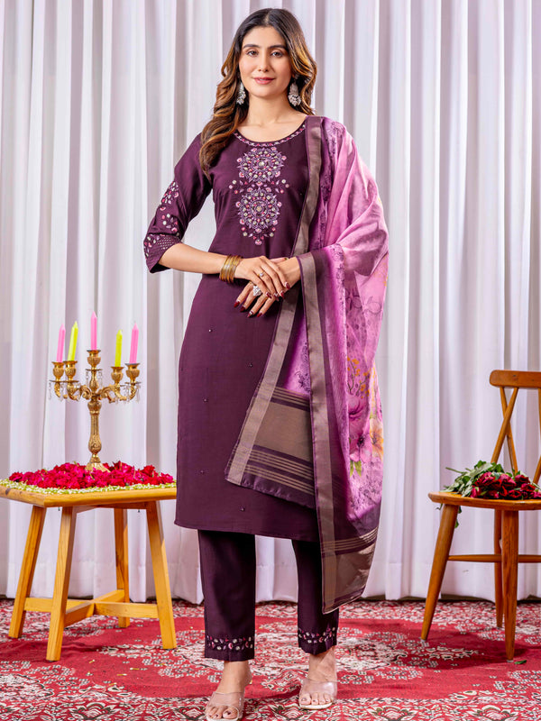 Elegant Straight Kurti Pant Dupatta Set
