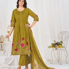 Anarkali Kurti Pant Dupatta Set