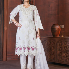 Elegant Straight Kurti Pant Dupatta Set