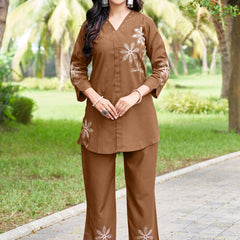 Embroidered Rayon Co-ord Set