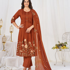 Anarkali Kurti Pant Dupatta Set