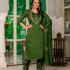 Elegant Straight Kurti Pant Dupatta Set