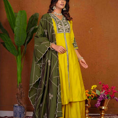Anarkali Kurti Palazzo Dupatta Set