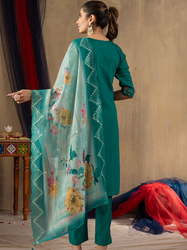 Elegant Straight Kurti Pant Dupatta Set