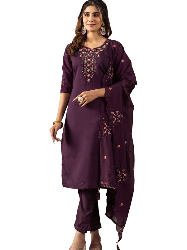 Elegant Straight Kurti Pant Dupatta Set