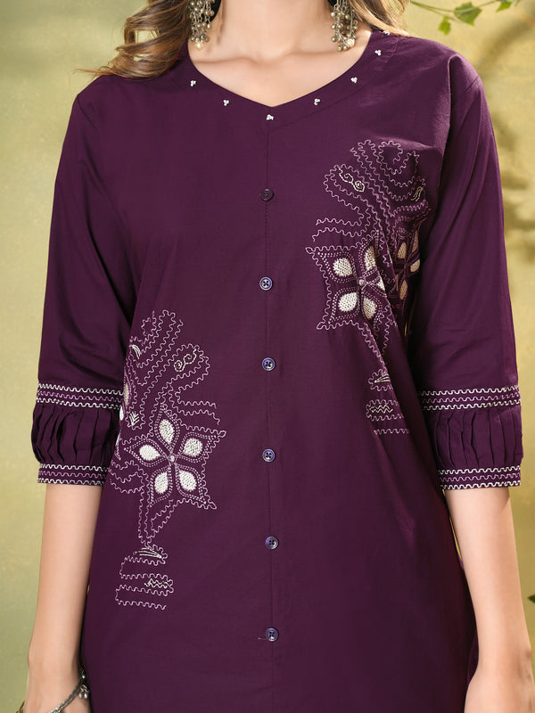 Embroidered Cotton Co-ord Set