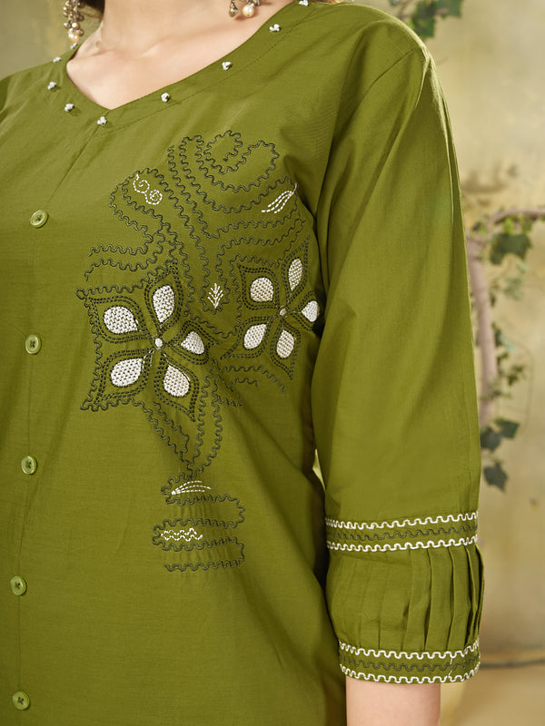 Embroidered Cotton Co-ord Set
