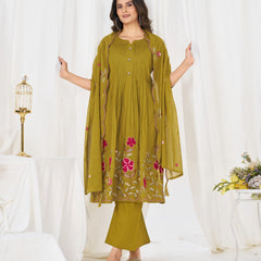 Anarkali Kurti Pant Dupatta Set