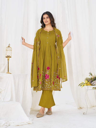 Anarkali Kurti Pant Dupatta Set