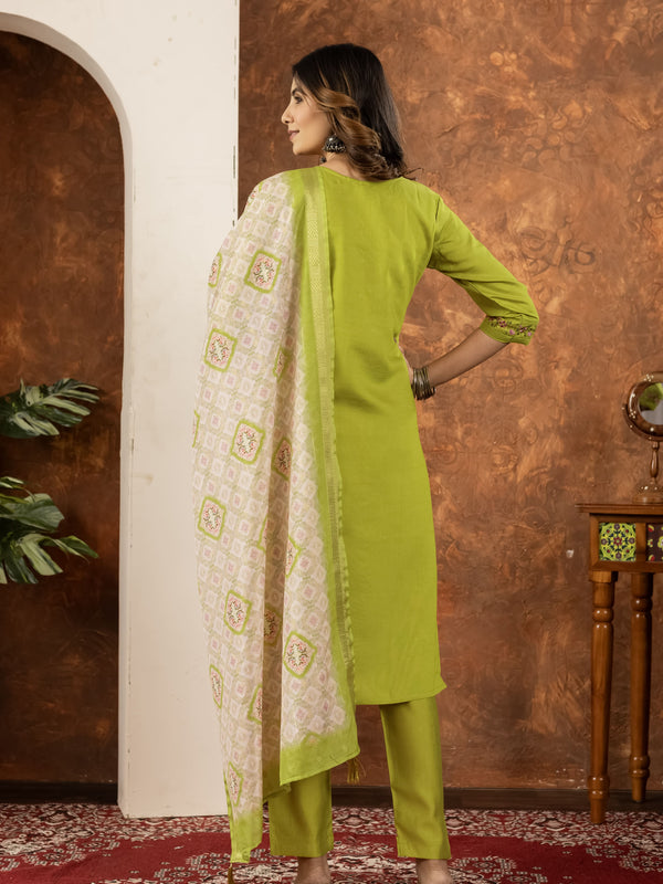 Elegant Straight Kurti Pant Dupatta Set
