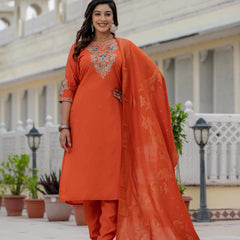 Elegant Straight Kurti Pant Dupatta Set