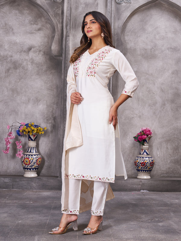 Elegant Straight Kurti Pant Dupatta Set