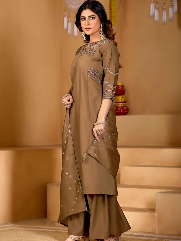 Anarkali Kurti Palazzo Dupatta Set