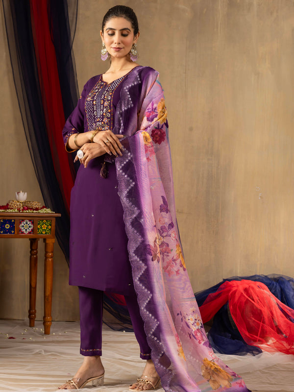 Elegant Straight Kurti Pant Dupatta Set