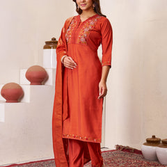 Elegant Straight Kurti Pant Dupatta Set