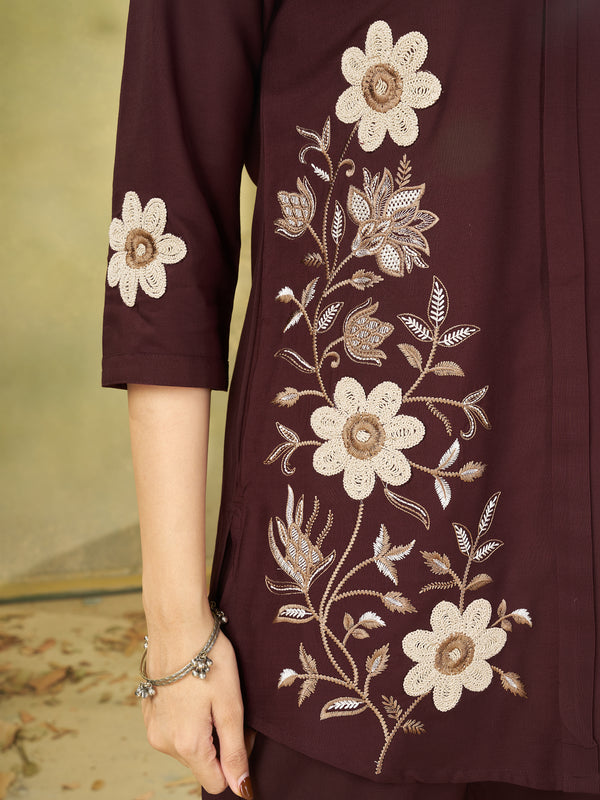 Embroidered Rayon Co-ord Set